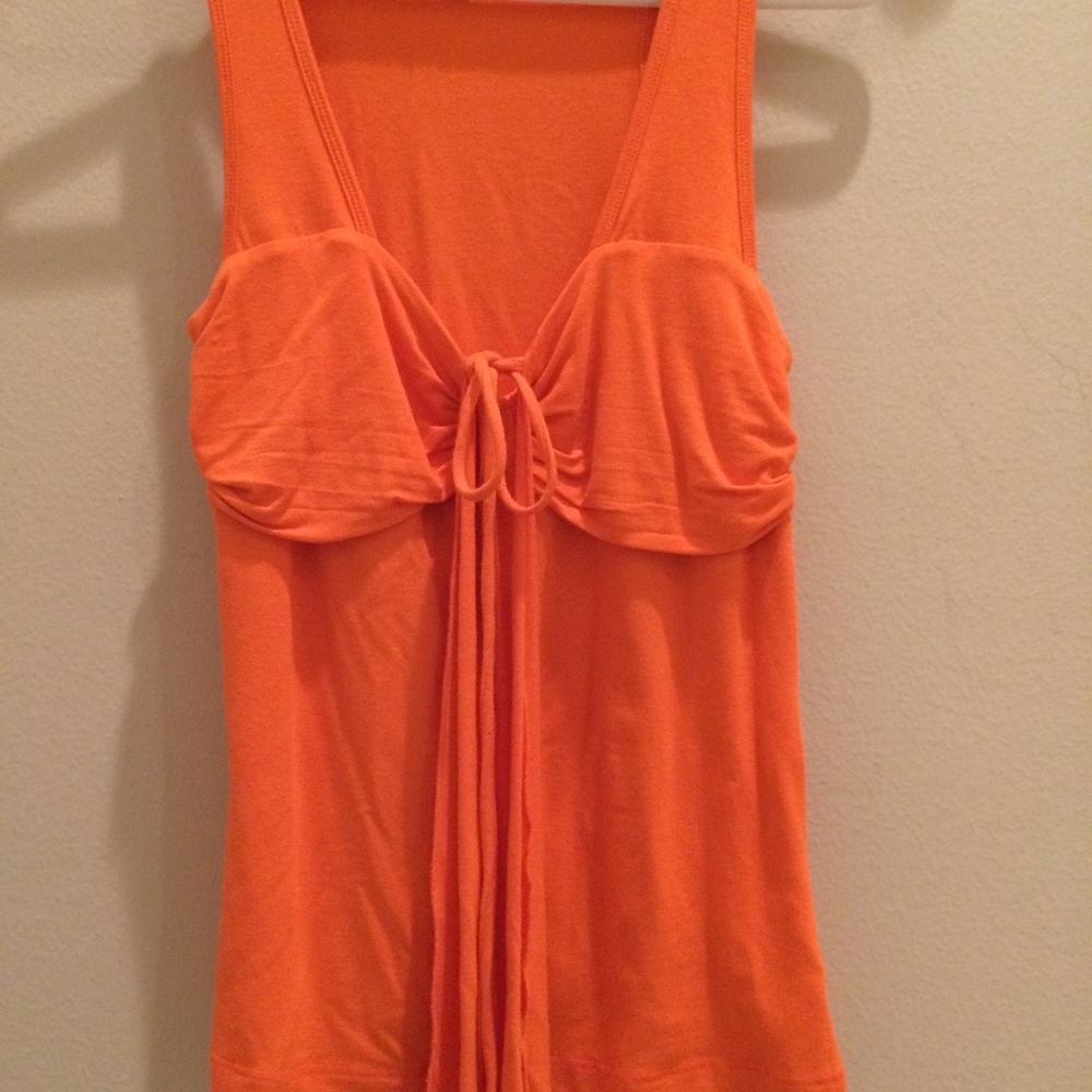 Ruth Orange Halter Tank Top Sz Med